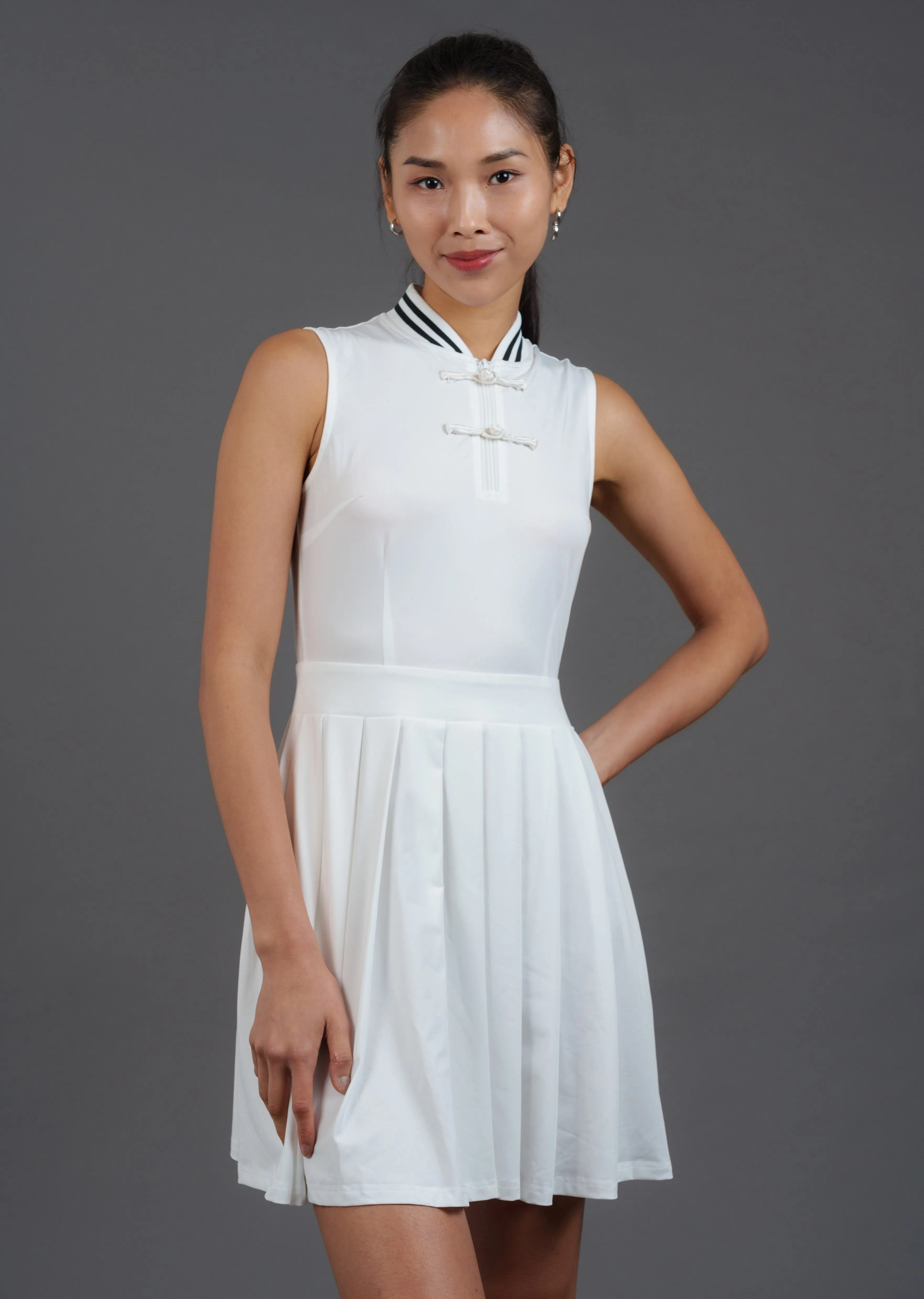 Qi-pow! Tennis Mini Qipao (White)