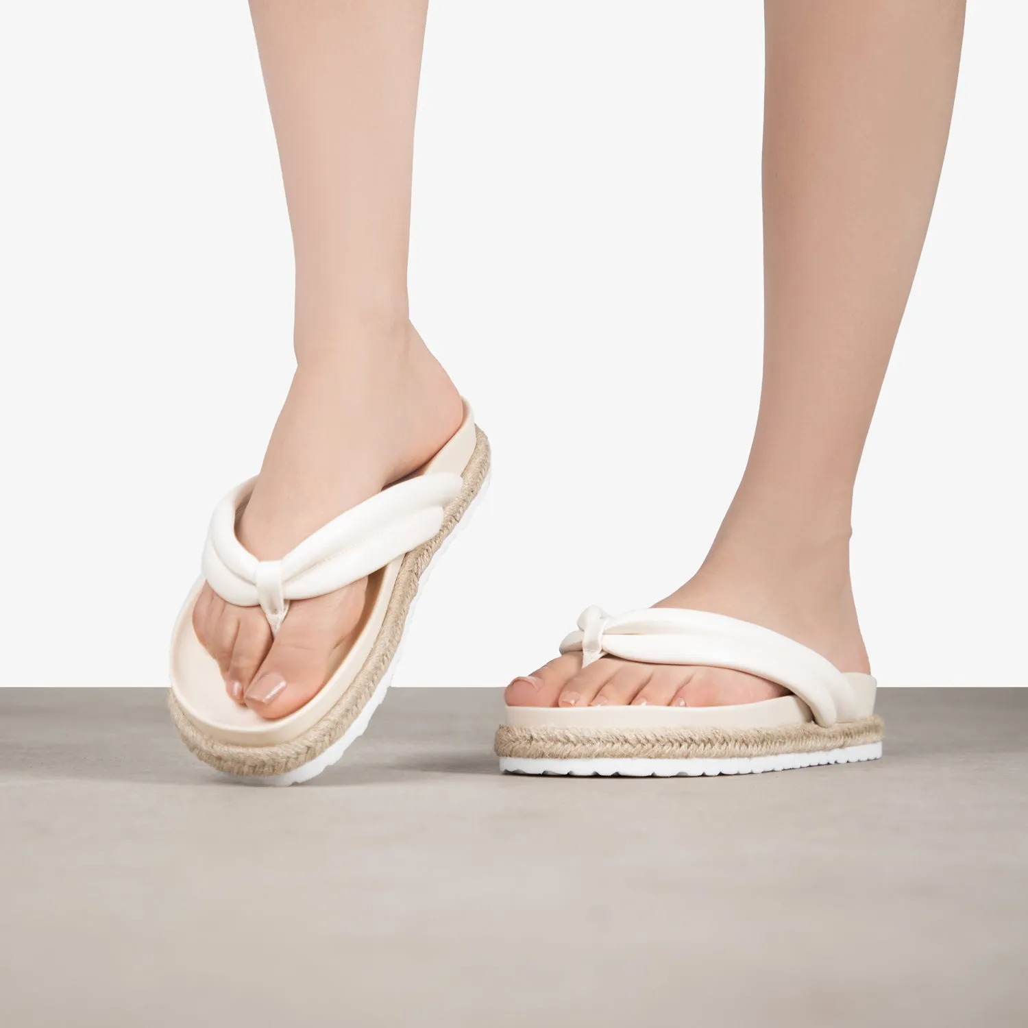 RAID Calvine Wide Fit Flat Sandals in Cream