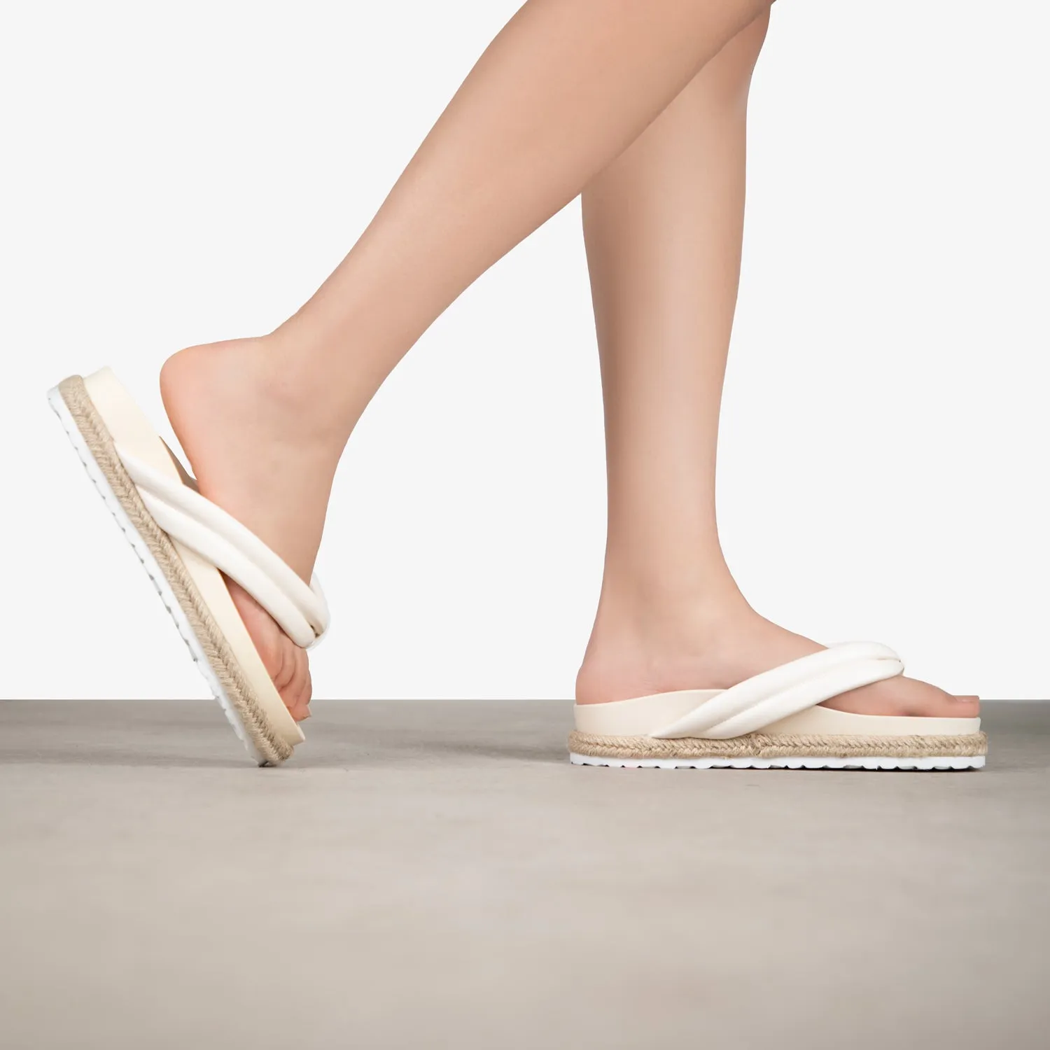 RAID Calvine Wide Fit Flat Sandals in Cream