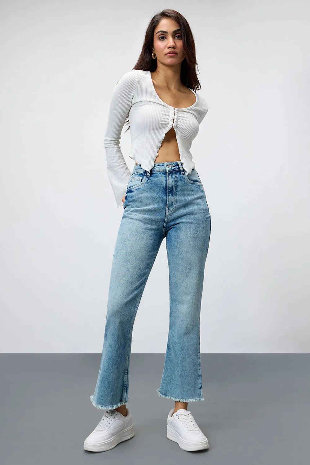 Retro Cropped Bootcut Jeans