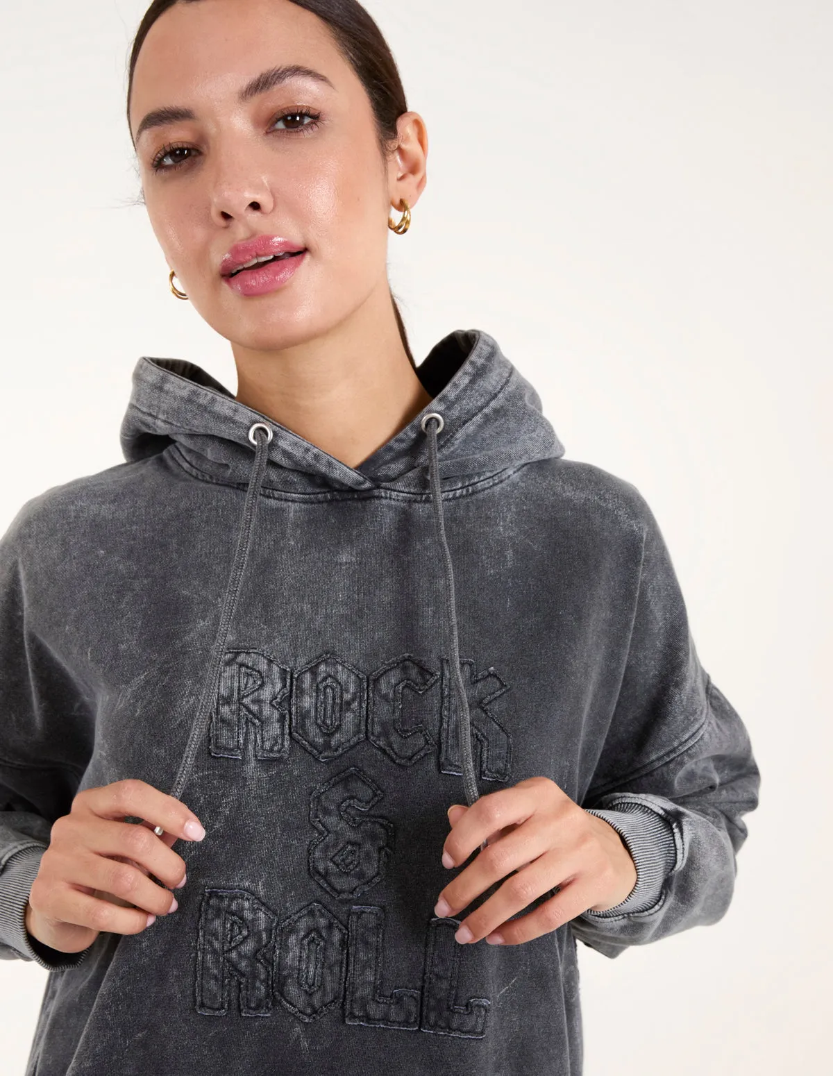 Rock & Roll Acid Wash Hoodie