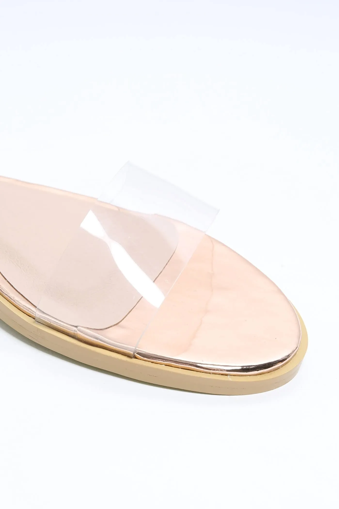 Rose Gold Flat Strappy Sandal