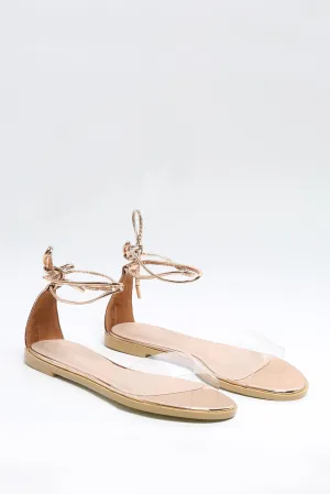 Rose Gold Flat Strappy Sandal