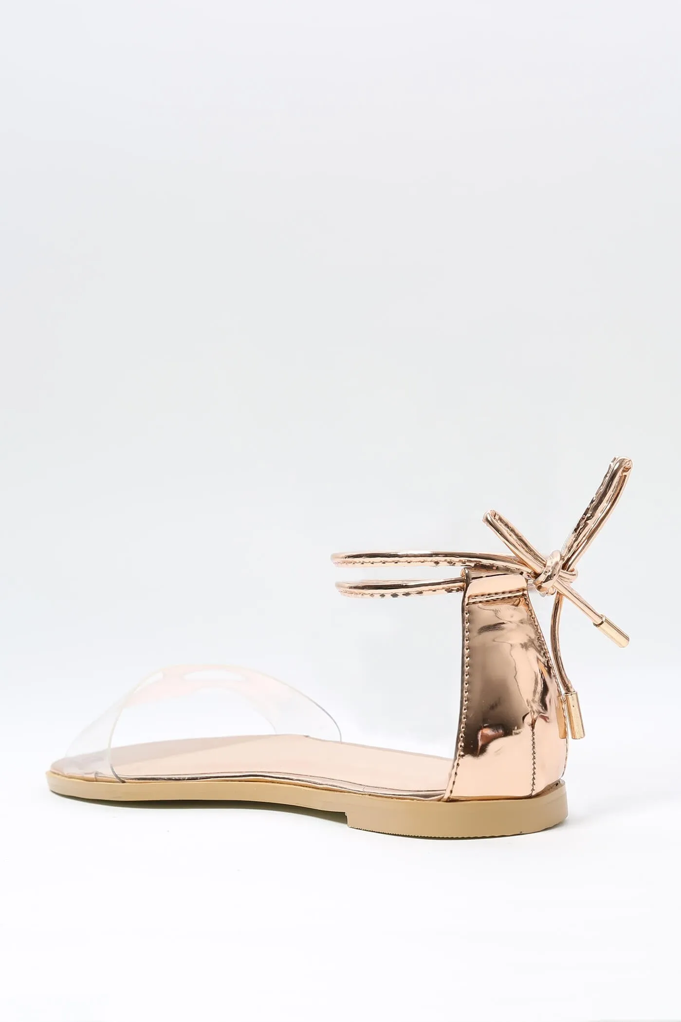 Rose Gold Flat Strappy Sandal