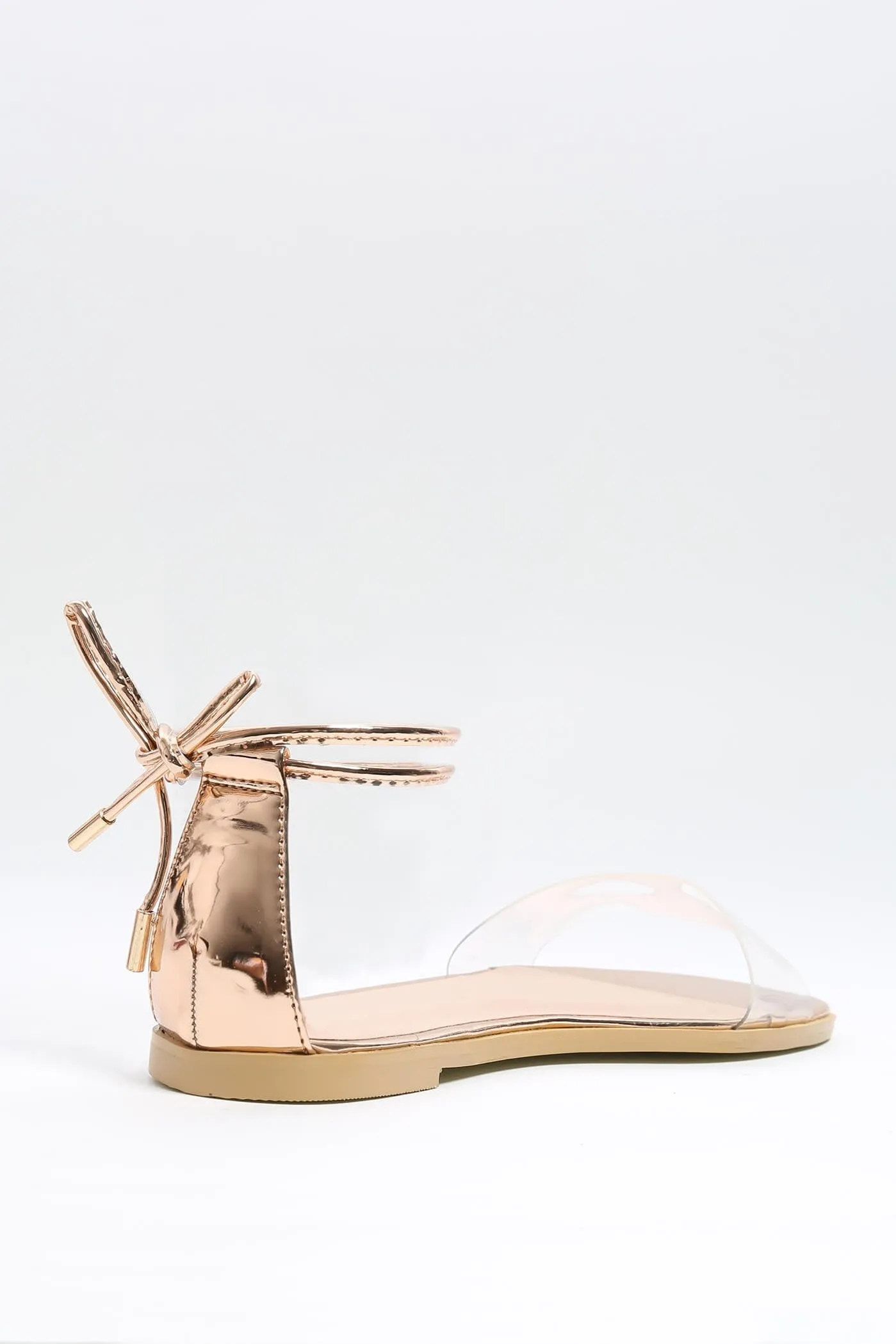 Rose Gold Flat Strappy Sandal