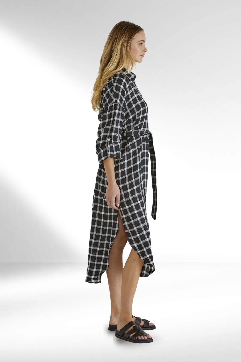 Sass Beau Shirt Dress Black Check