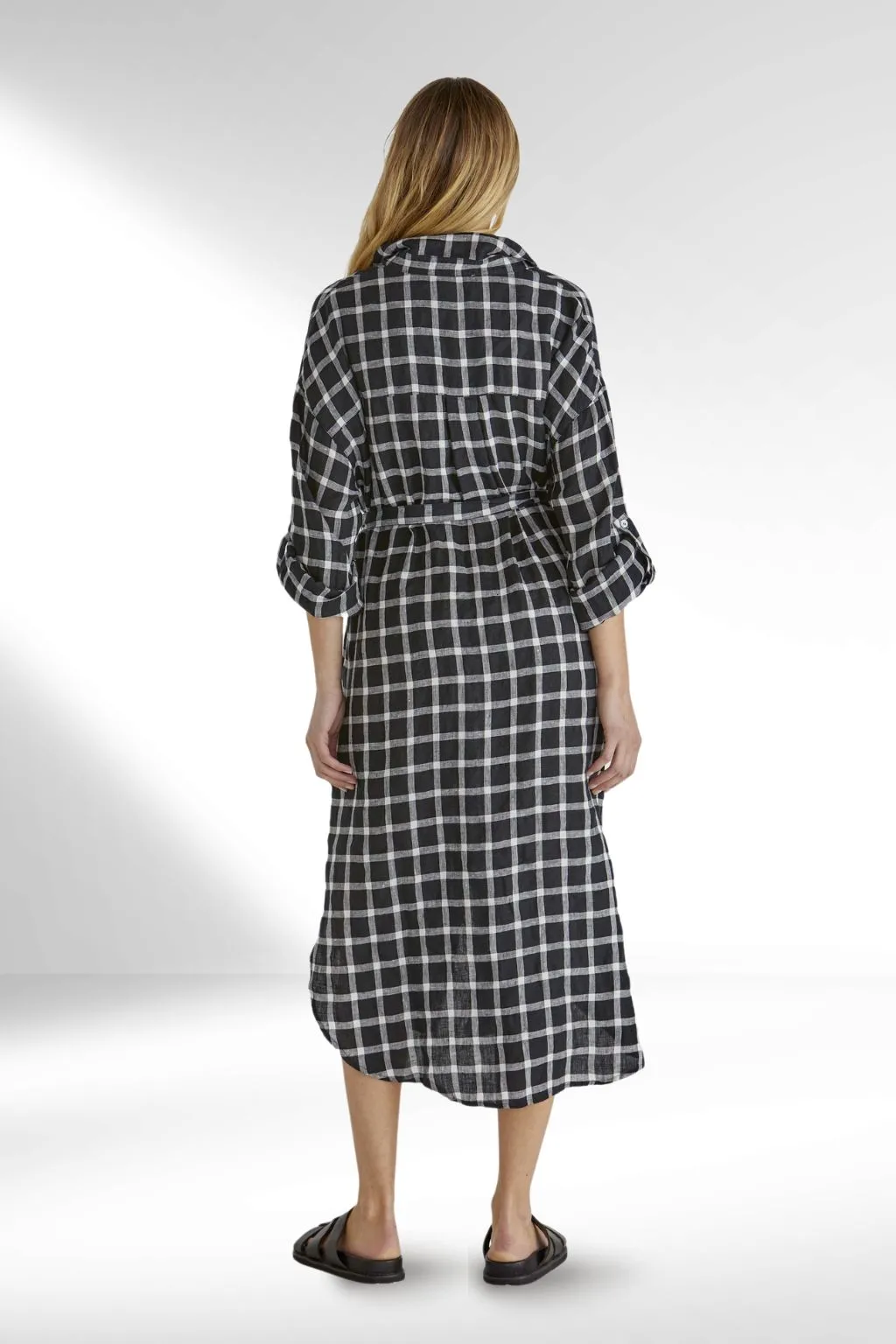 Sass Beau Shirt Dress Black Check