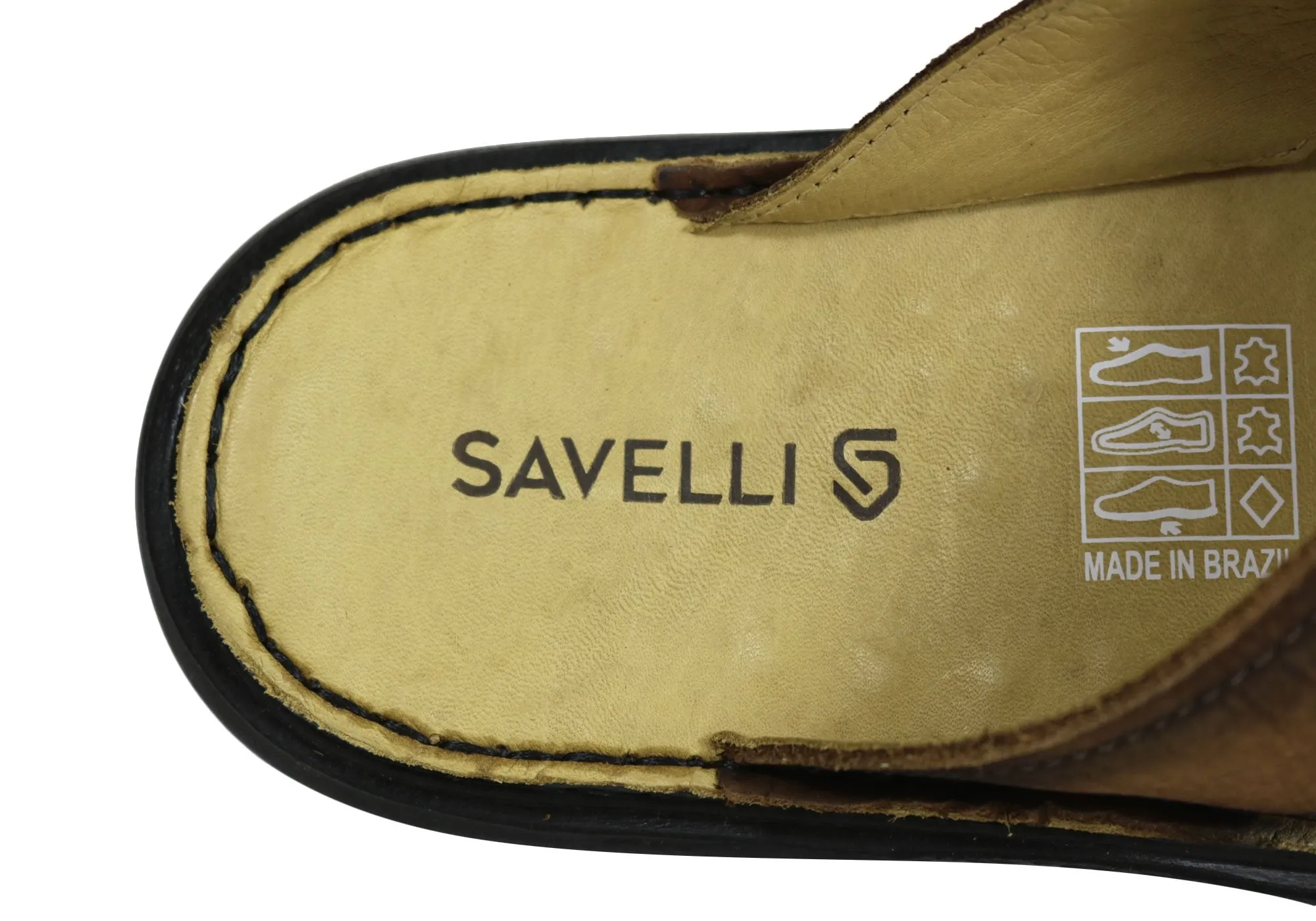 Savelli Kobes Mens Leather Comfort Slide Sandals Made In Brazil