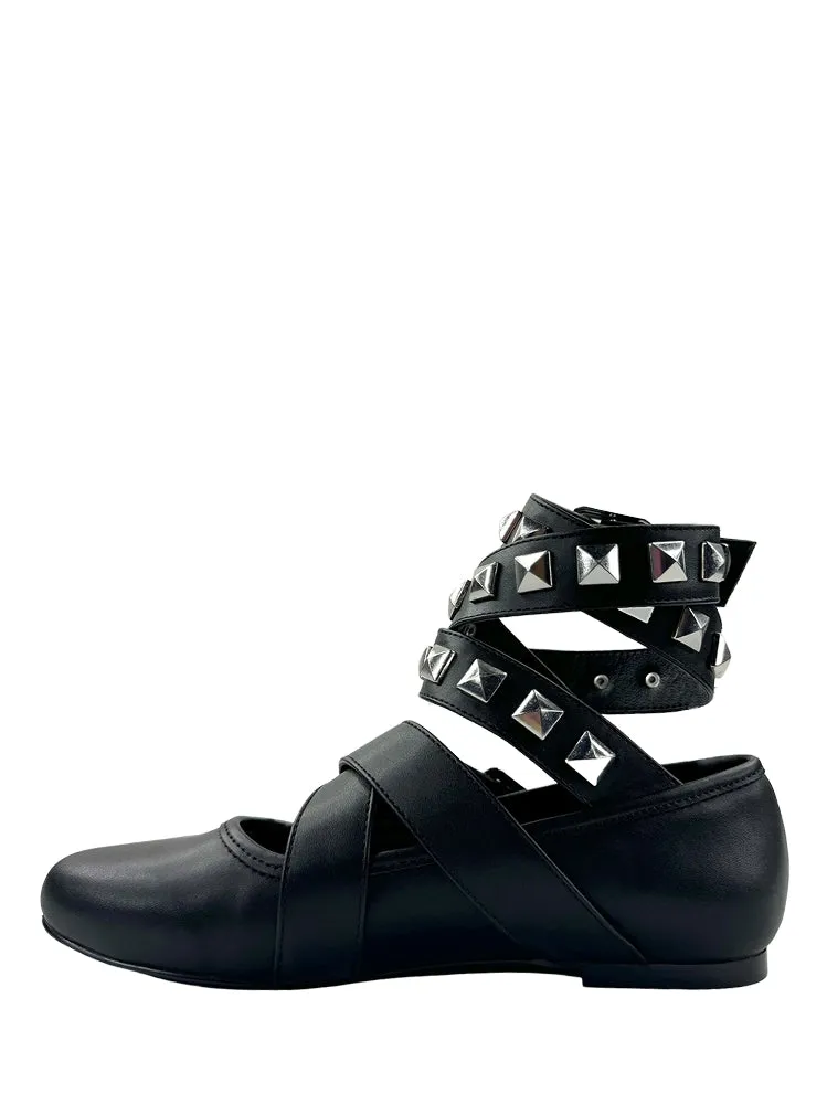 Siouxsie Studded Flat By Strange Cvlt