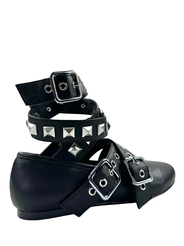 Siouxsie Studded Flat By Strange Cvlt