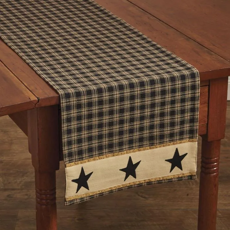 Sturbridge Black Star Table Runner 54"