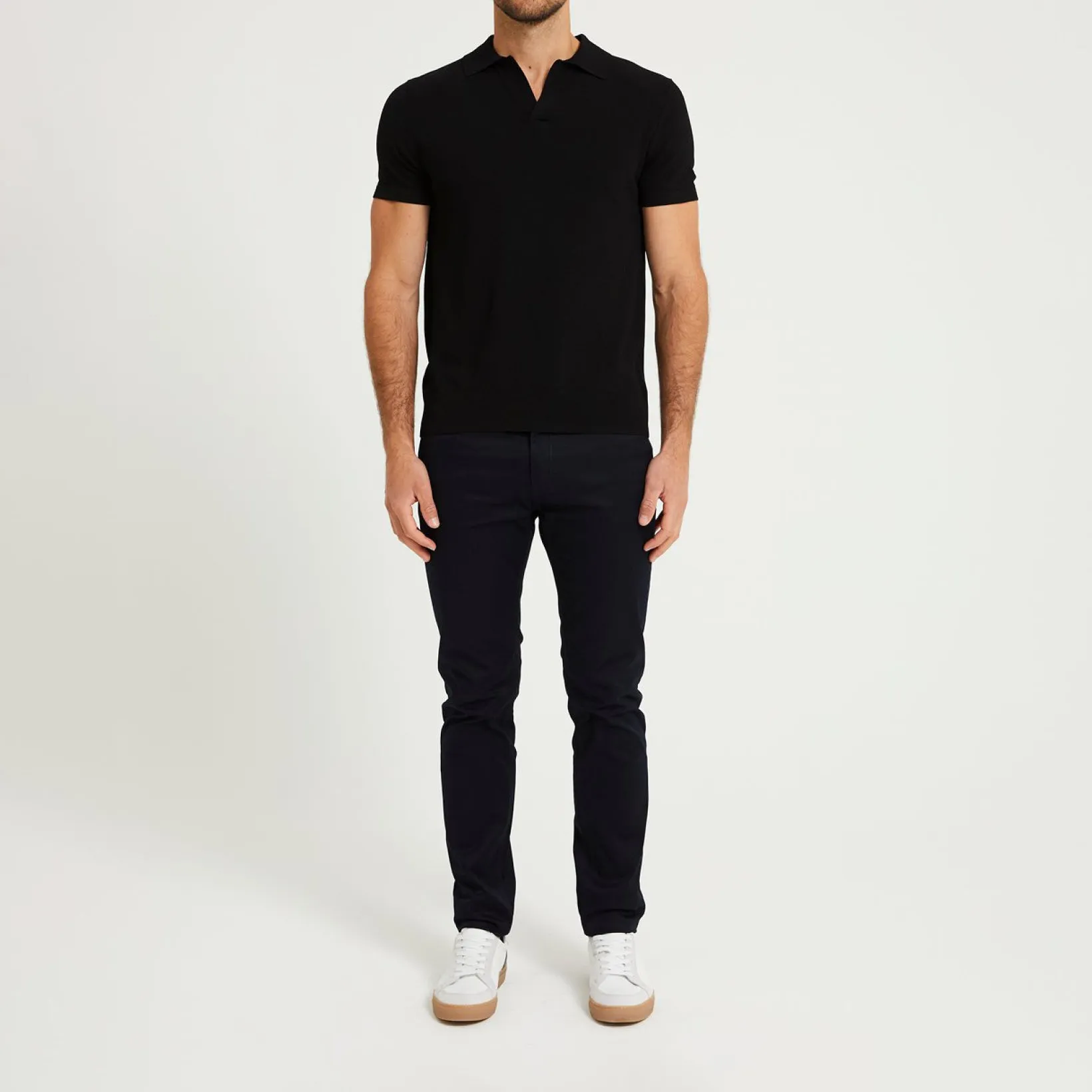 Tech Knitted Polo Black