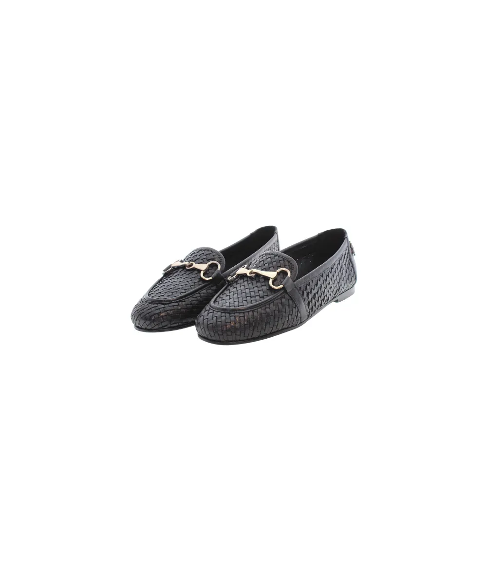 US POLO WOMENS MOCASSIN IN WOVEN LEATHER