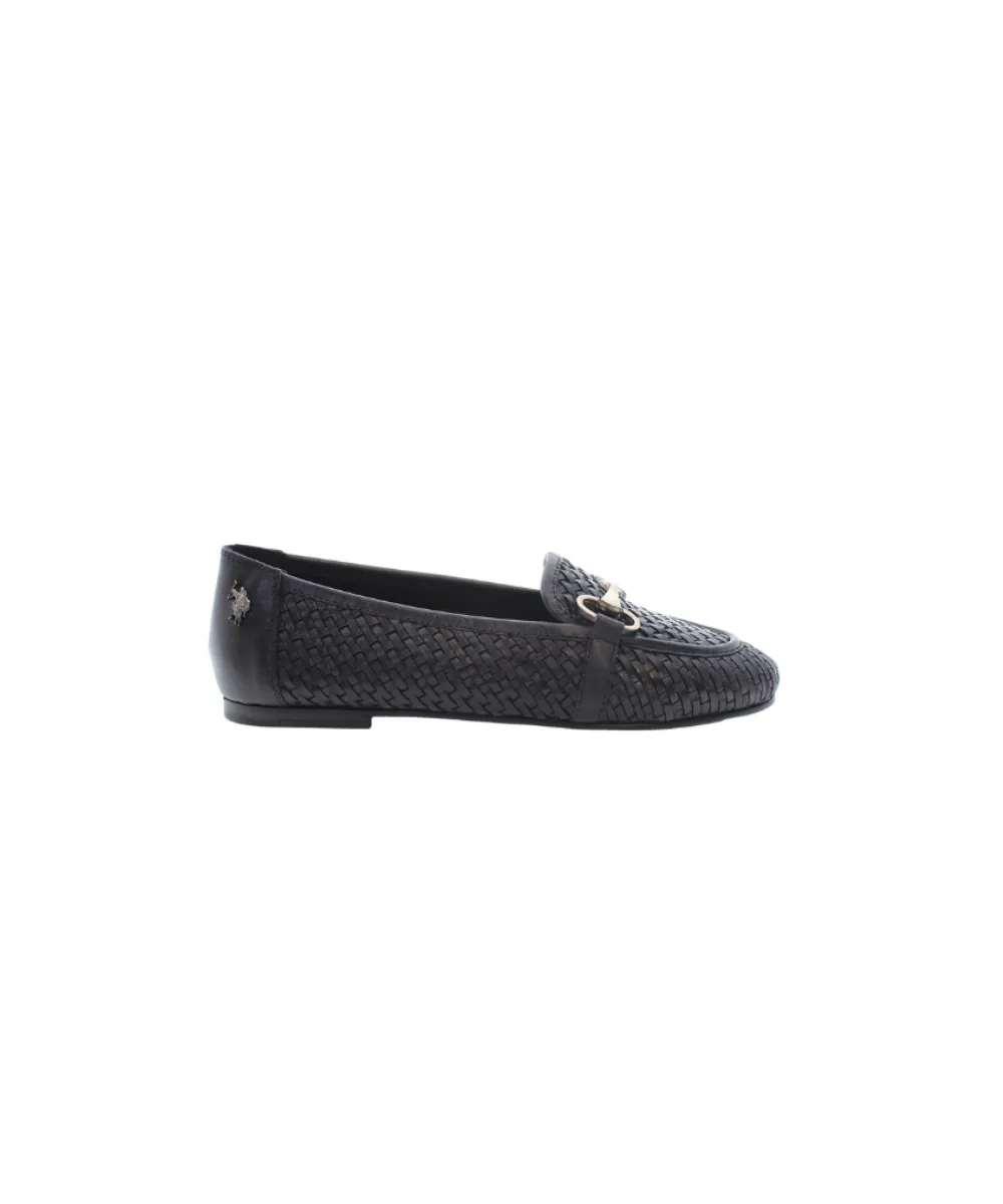 US POLO WOMENS MOCASSIN IN WOVEN LEATHER