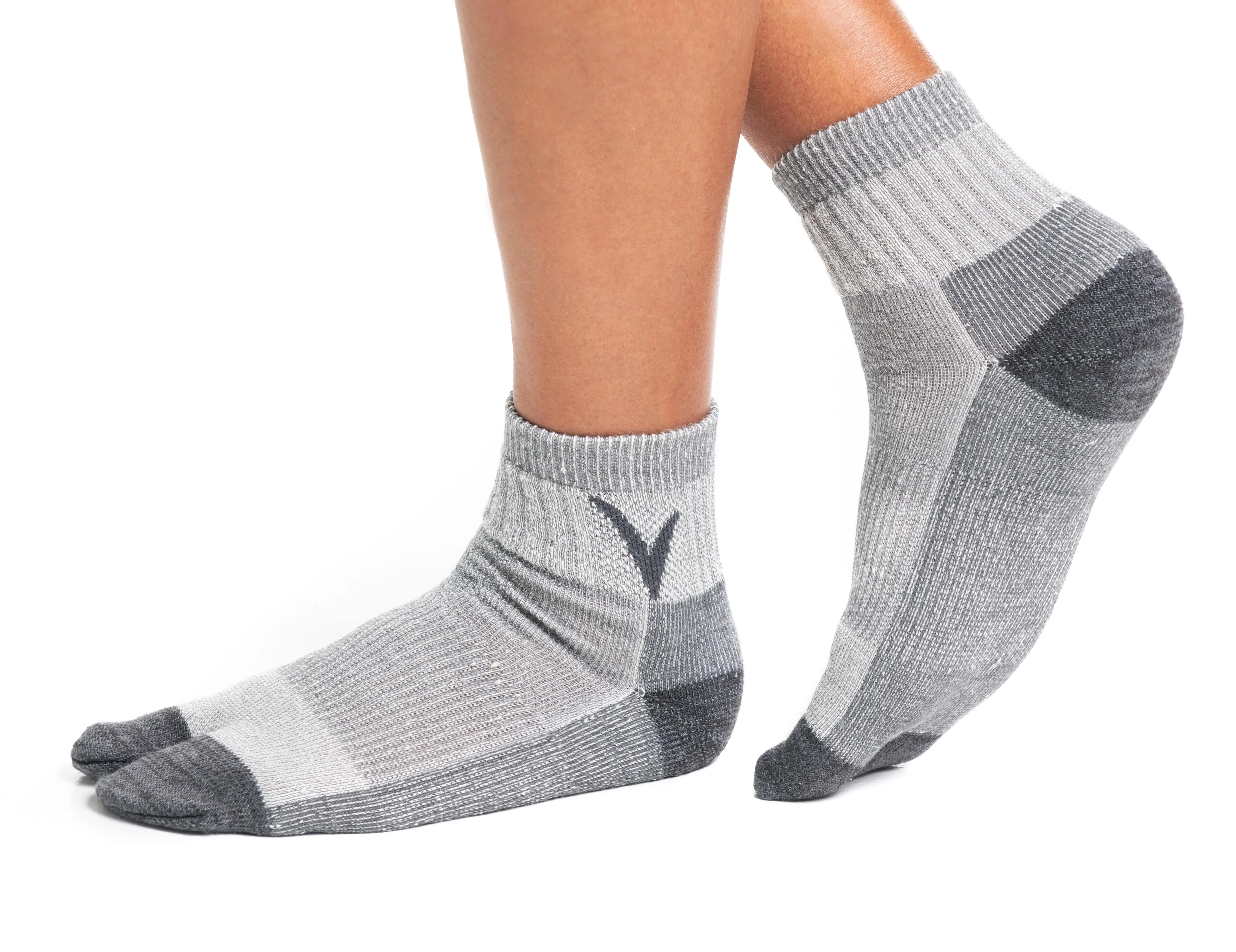 V-Toe Socks, Inc Unisex Light Grey Wool Socks