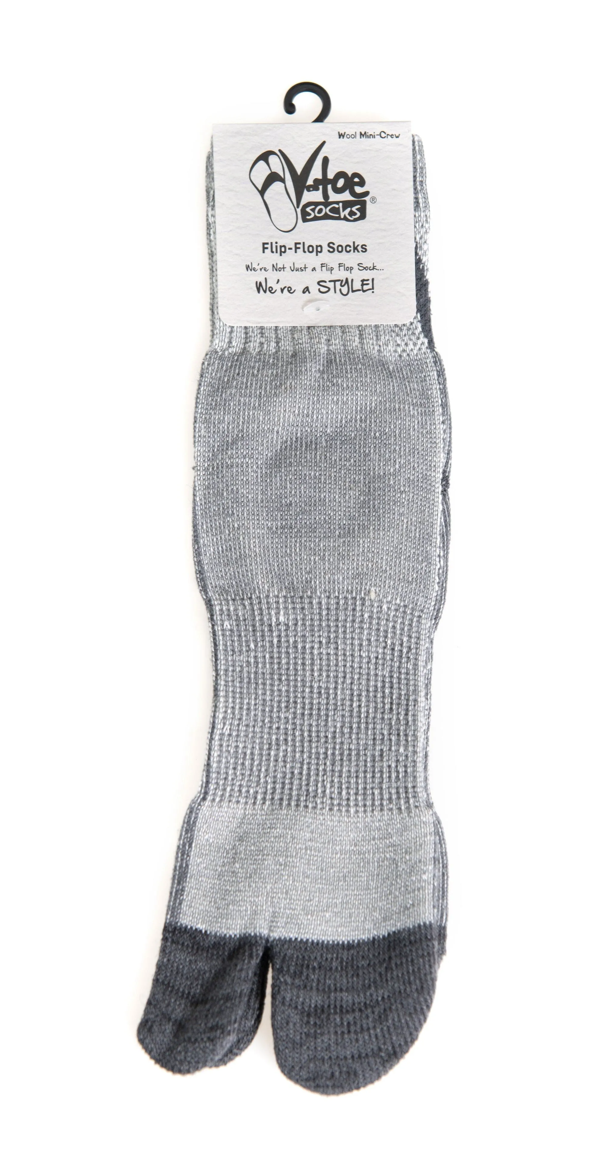 V-Toe Socks, Inc Unisex Light Grey Wool Socks