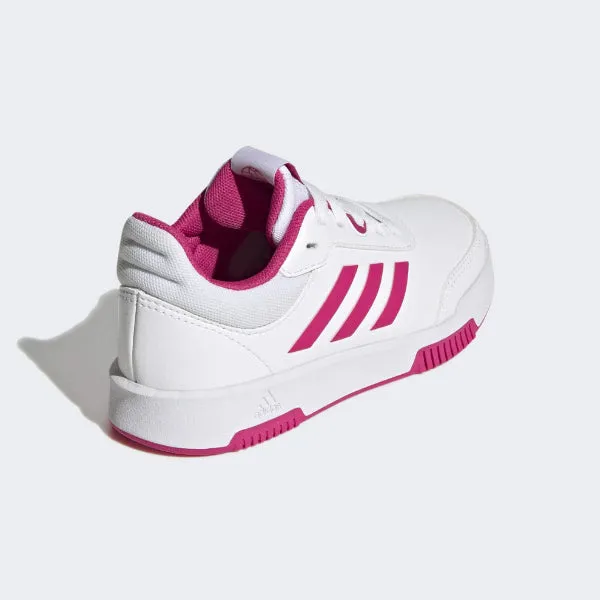 WHITE AND PINK ADIDAS TENSAUR SPORT TRAINING LACE SHOES