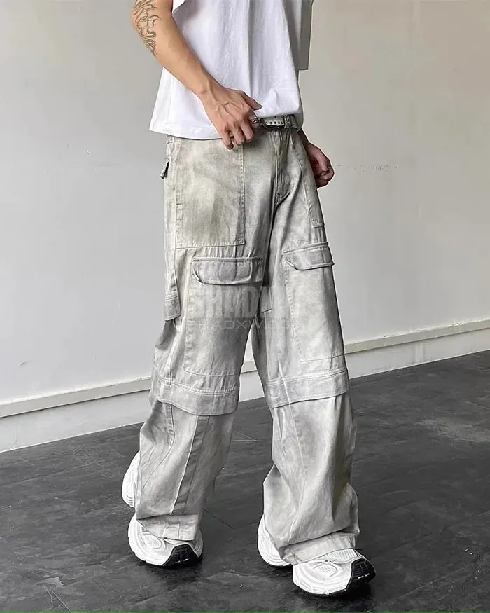 Y2K Wide Leg Jeans Grey